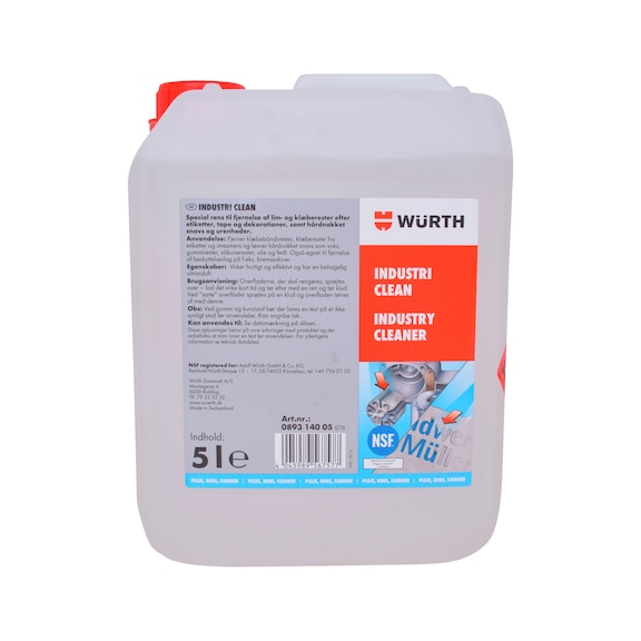 CLEAN rengøringsmiddel til industribrug - INDUSTRI CLEAN, 5 LITER