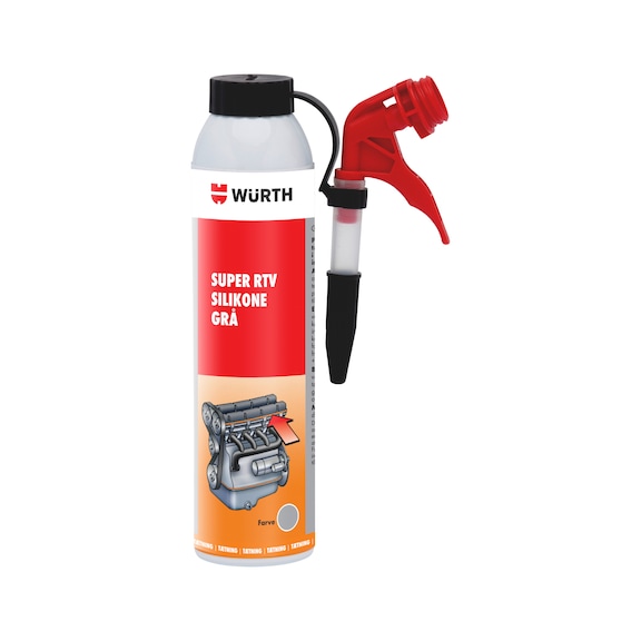 Super RTV-silikone- og t&aelig;tningsmasse  - SUPER RTV SILIKONE GR&Aring;, 200ML
