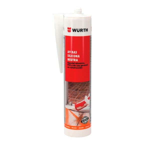 A9 BAS: silicona neutra  - A9 BAS-SILICONA NEUTRA-NEGRA-R9005-310ML