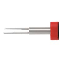 Johtoliittimien irroitustyökalu liittimille kahdella asymmetrisesti sijoitetulla lukituskielekkeellä