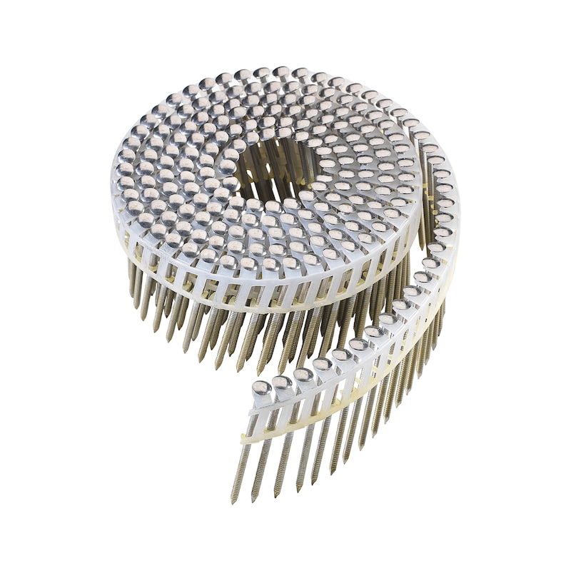 Pointes en rouleau 16° acier brut lisse - tête plate