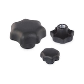 Poign&eacute;e &eacute;toile DIN 6336 acier zingu&eacute; &eacute;crou-insert