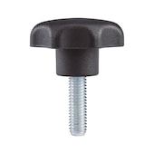 Poign&eacute;e &eacute;toile DIN 6336 acier zingu&eacute; filetage m&acirc;le