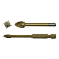 TiN coated tile drill bit