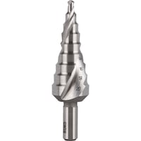 Stepped drill bit, spiral