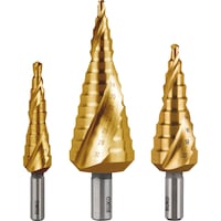 Stepped twist drill HSS TiN assort. 3 pcs Ruko
