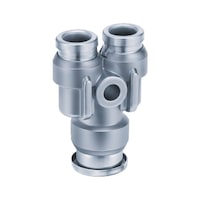 Y-shaped plug-in branch w/ reducer brass