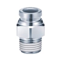 Altıköşe erkek dişli,düz geçmeli vida bağl. pirinç