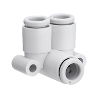 Açılı geçmeli konnektör 2x plastik