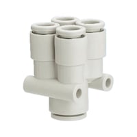 Y-Steckverzweigung 4-fach Kunststoff Schlauch