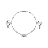 Ventilation pipe clamp, fire protection