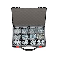 ORSY®hexagon nuts, assortment of 200 DIN 934, steel I8I, zinc-plated, blue passivated (A2K)