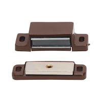 Screw-on magnet snap catch with moveable counterplate