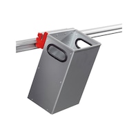 Disposal container For workstations manufactured from the Würth aluminium profile system WAPS<SUP>®</SUP>