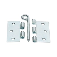 Rolled hinge with loose ring pin