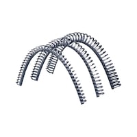 Flexible wiring duct, without adhesive tape, round