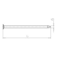 Wire Nail, Steel, Zinc Plated Black, Flat Round Head