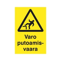 Varoituskilpi varo putoamisvaara
