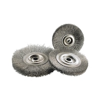 Steel wire brush wheel for bench grinders