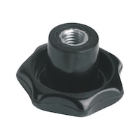 Molette forme étoilée thermodurcie avec filetage femelle