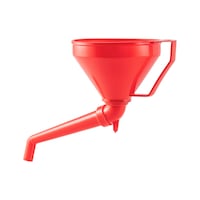 Plastic funnel with removable sieve