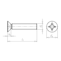 Countersunk head screw with recessed head, H ISO 7046-2, brass, plain