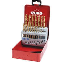 Twist drill HSS-G DIN 338 sort 19 pcs 250214T Ruko