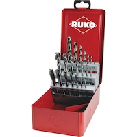 Jeu/kit de tarauds machine 21 pièces Ruko HSCo BLK trou borgne/trou débouchant