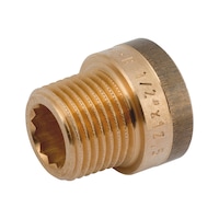 Extensions en laiton rouge homologué par la DVGW (fédération allemande du secteur du gaz et de leau), GW 393 (tailles à partir de ½ pouce x 17,5 mm)