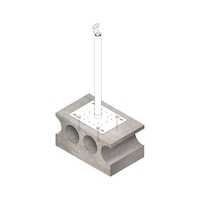 Single anchor point square hollow concrete blocks