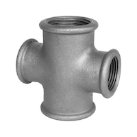 Reduced cross-piece EN10242 C1, hot-dip galvanised malleable iron