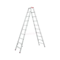 Flanged aluminium standing ladder with steps