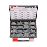WÜPOFAST® ORSY® chipboard screws, countersunk head, assortment of 100