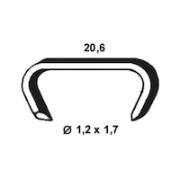 Agrafes acier zingué, type HR 18