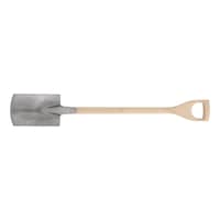 Garden spade with wooden handle