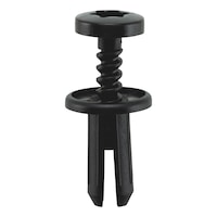 Screw rivet with slit, open