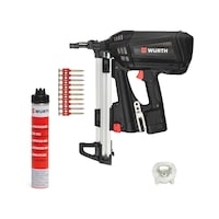 Lot fixation  universelle + : cloueur b&eacute;ton + pointes 22 mm+ embases W-KKB plus &Oslash; 27,5 mm