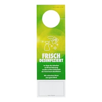 Rearview mirror tag after disinfection