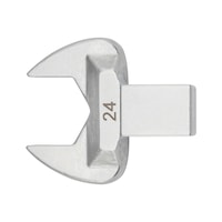 Open-end wrench with square insert shank 14x18 mm