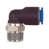 L-shaped push-in fitting R thread