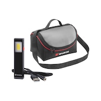 Mini rechargeable LED hand-held lamp w/ lunch bag
