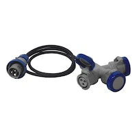 Adattatore stagno a tre uscite con cavo