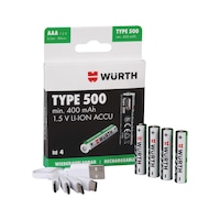 Rechargeable Li-Ion batteries with integrated USB-C charging connection