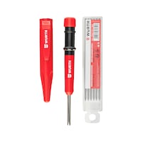 Deep-hole marker set with magnetic holster 9 pieces