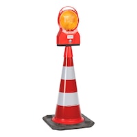 Traffic cone with flashing light
