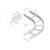 Cable ladder bend retractable CLFI60-B90 Trayco