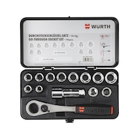Push-through socket wrench assortment 14 pcs