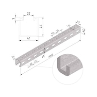 Draagprofiel SP41-41-3W-25-3 Trayco