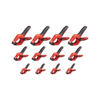 Spring clamp set with 3 different sizes