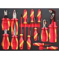 Pliers, screwdr. VDE 8.4.1. set 14pcs REDSTRIPE